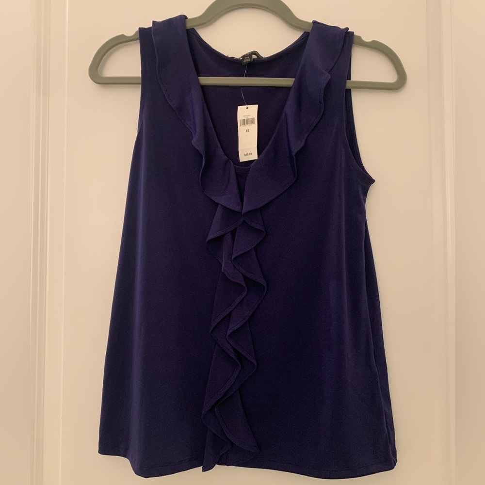 Banana Republic Purple Tank-Top with Ruffle Detail, size XS